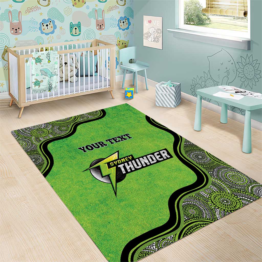 Custom Sydney Thunder Area Rug Indigenous Art - Grunge Style