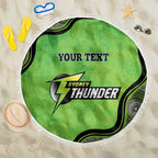 Custom Sydney Thunder Beach Blanket Indigenous Art - Grunge Style