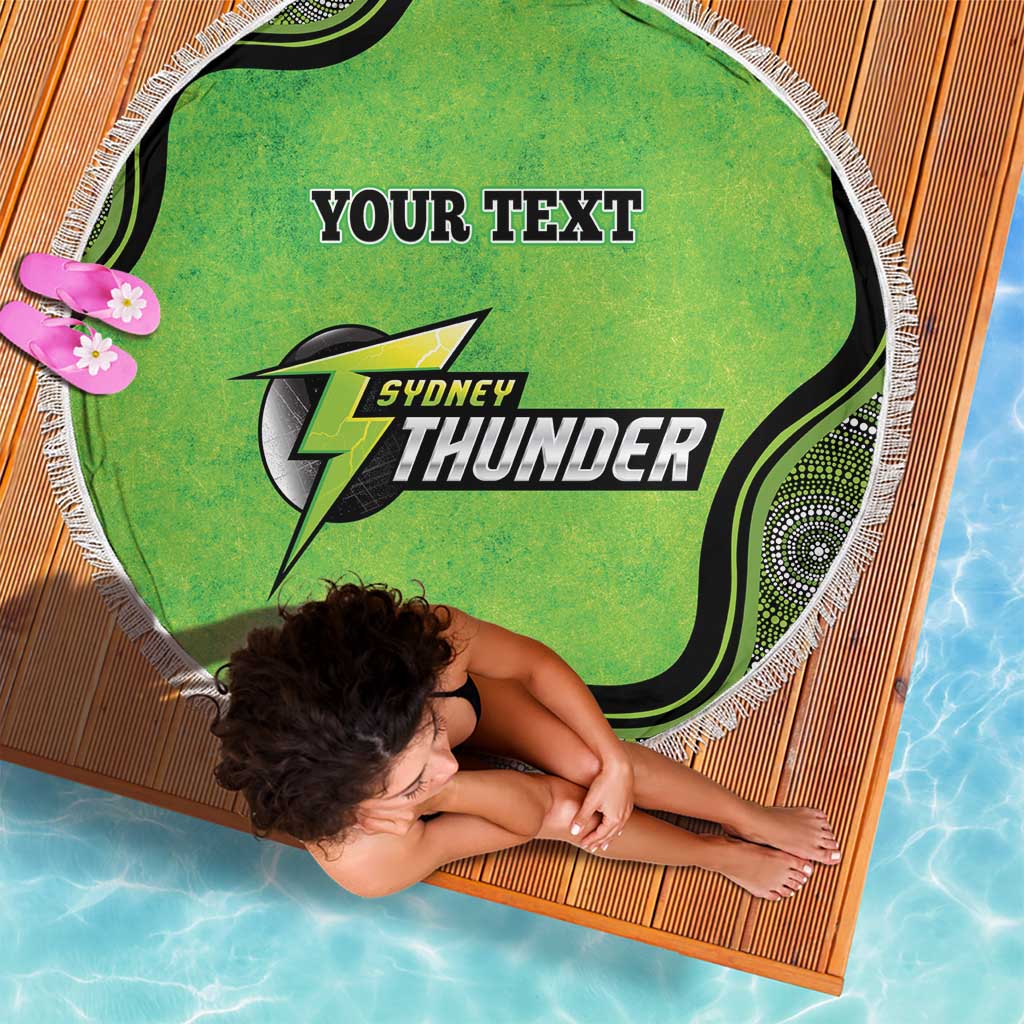 Custom Sydney Thunder Beach Blanket Indigenous Art - Grunge Style