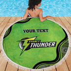 Custom Sydney Thunder Beach Blanket Indigenous Art - Grunge Style