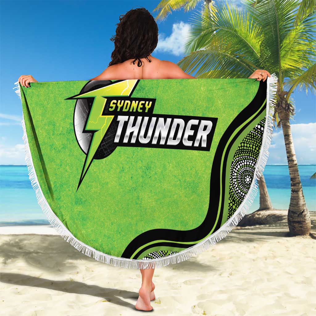 Custom Sydney Thunder Beach Blanket Indigenous Art - Grunge Style