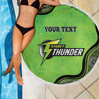 Custom Sydney Thunder Beach Blanket Indigenous Art - Grunge Style