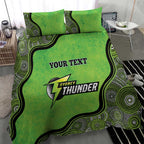 Custom Sydney Thunder Bedding Set Indigenous Art - Grunge Style