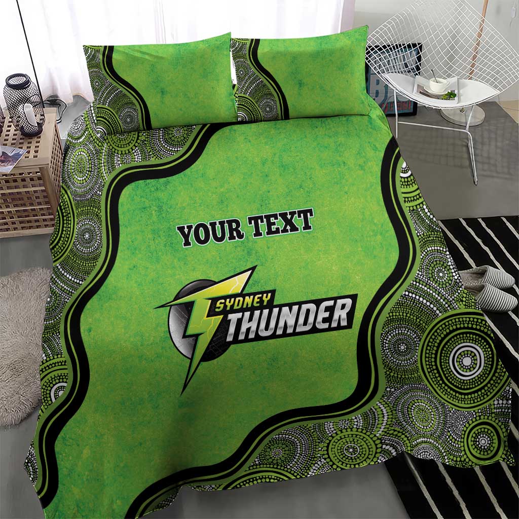 Custom Sydney Thunder Bedding Set Indigenous Art - Grunge Style