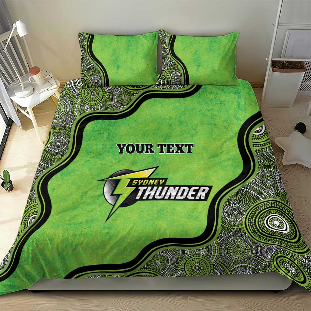 Custom Sydney Thunder Bedding Set Indigenous Art - Grunge Style