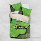 Custom Sydney Thunder Bedding Set Indigenous Art - Grunge Style