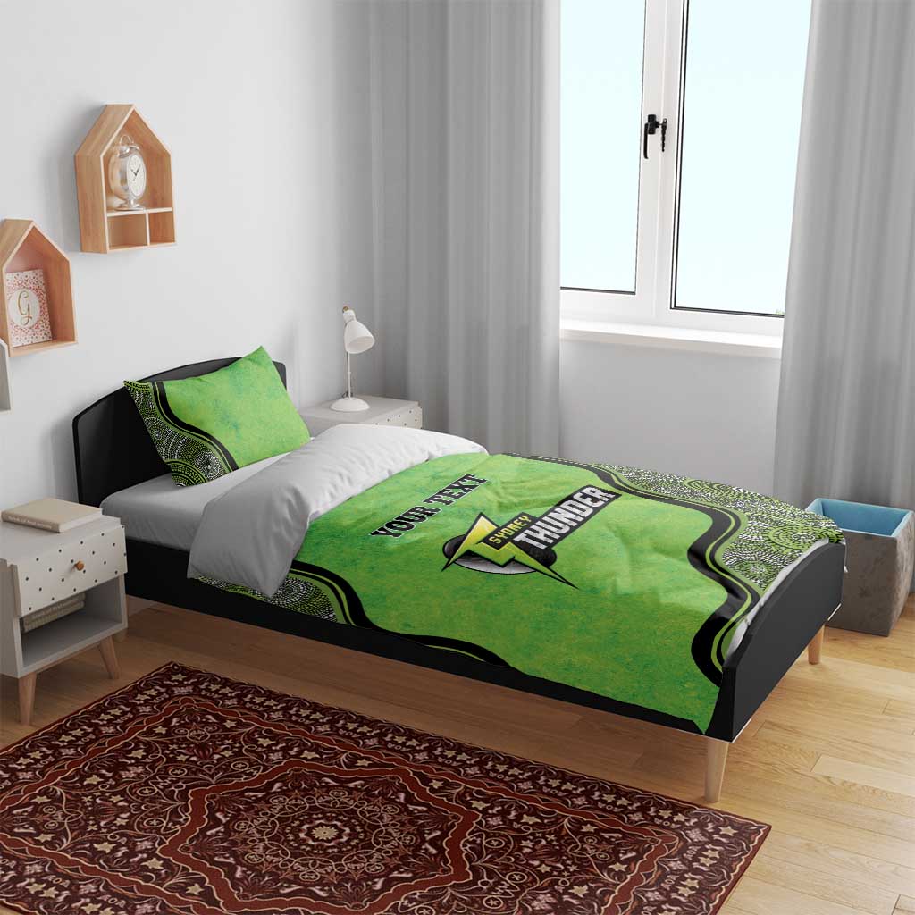 Custom Sydney Thunder Bedding Set Indigenous Art - Grunge Style