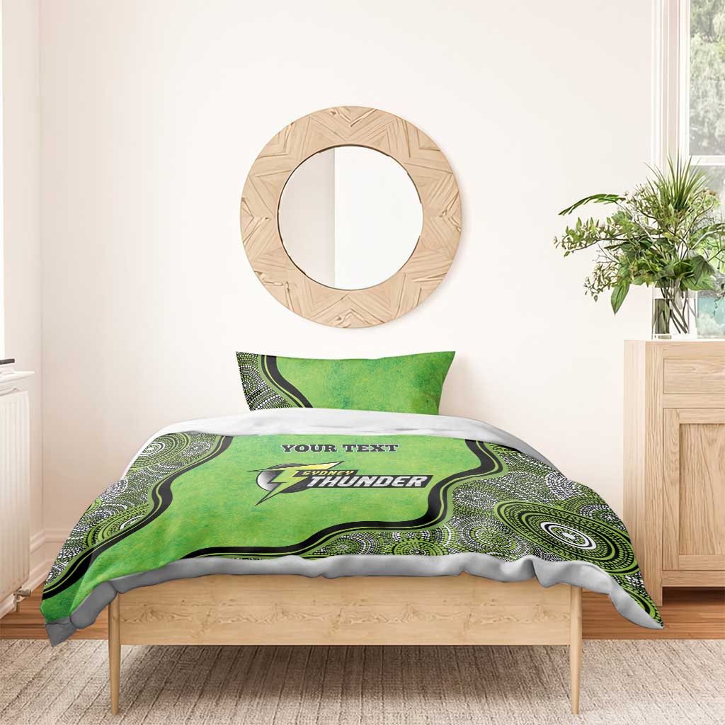 Custom Sydney Thunder Bedding Set Indigenous Art - Grunge Style