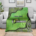 Custom Sydney Thunder Blanket Indigenous Art - Grunge Style