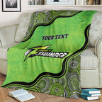 Custom Sydney Thunder Blanket Indigenous Art - Grunge Style