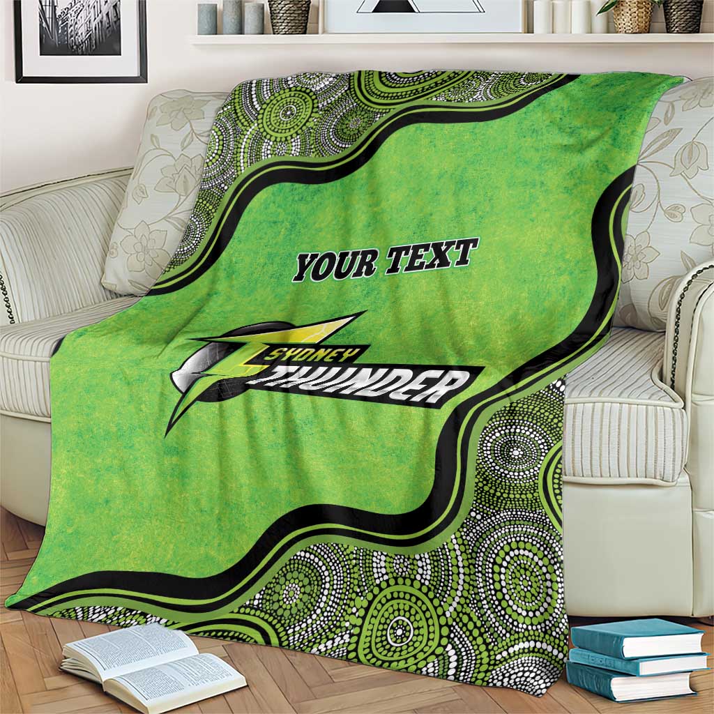 Custom Sydney Thunder Blanket Indigenous Art - Grunge Style