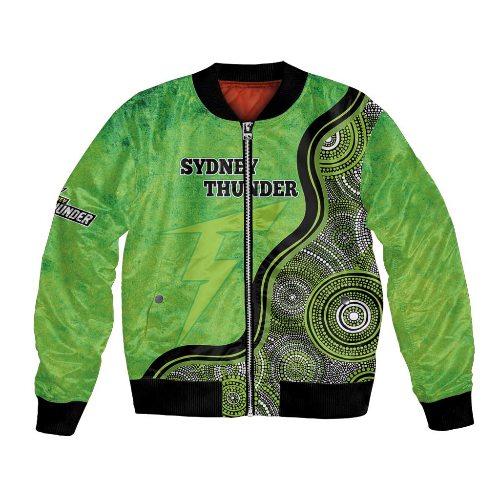 Custom Sydney Thunder Bomber Jacket Indigenous Art - Grunge Style