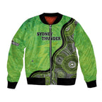 Custom Sydney Thunder Bomber Jacket Indigenous Art - Grunge Style