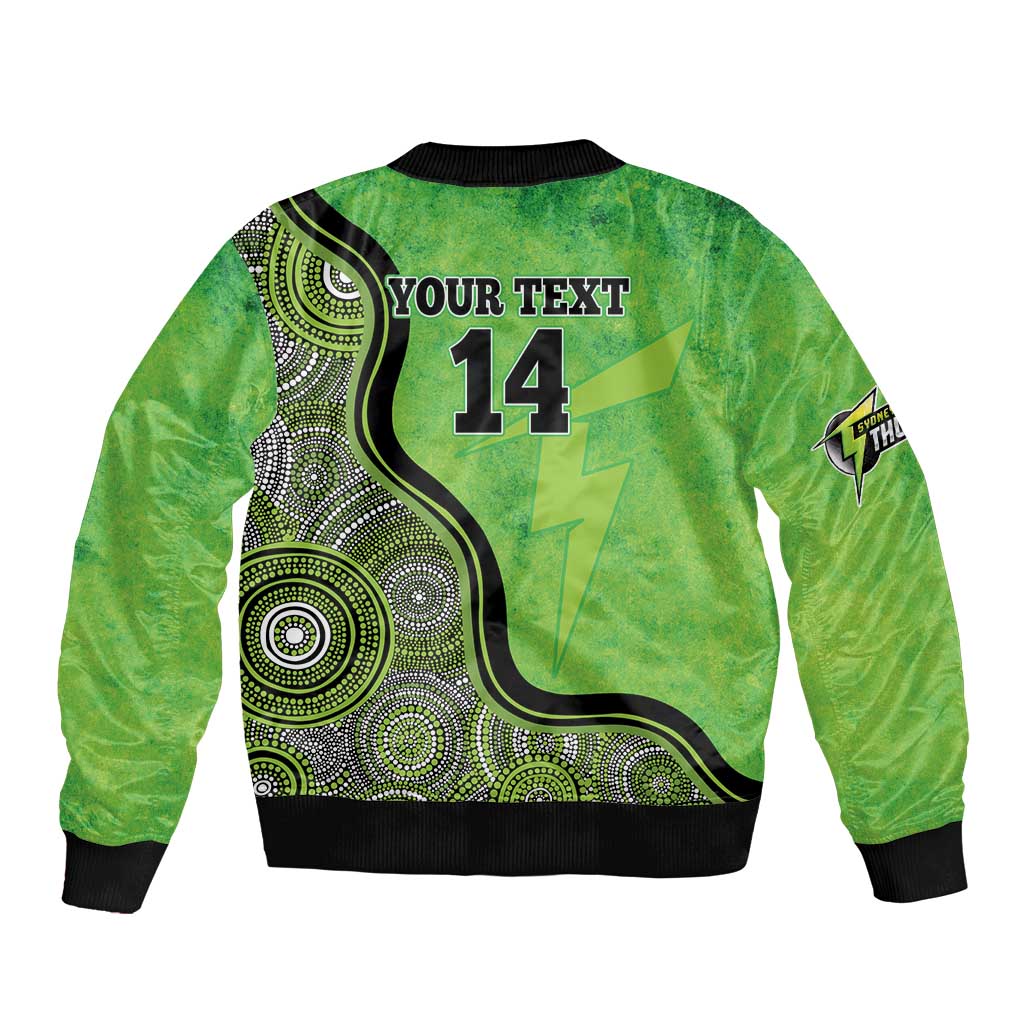 Custom Sydney Thunder Bomber Jacket Indigenous Art - Grunge Style