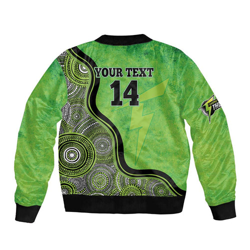 Custom Sydney Thunder Bomber Jacket Indigenous Art - Grunge Style