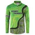 Custom Sydney Thunder Button Sweatshirt Indigenous Art - Grunge Style