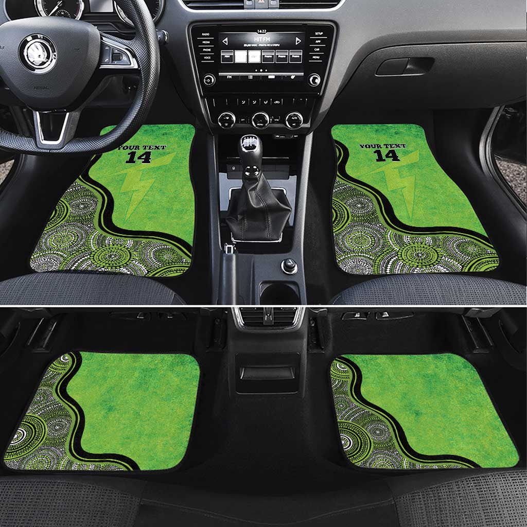 Custom Sydney Thunder Car Mats Indigenous Art - Grunge Style