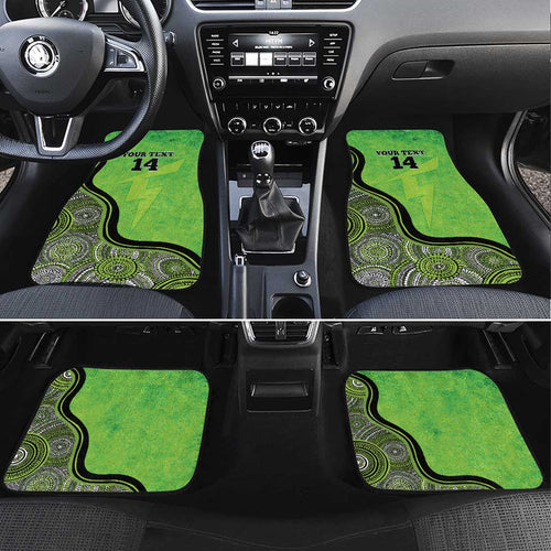 Custom Sydney Thunder Car Mats Indigenous Art - Grunge Style