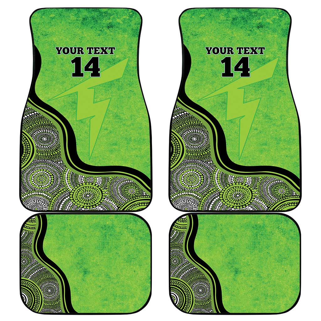 Custom Sydney Thunder Car Mats Indigenous Art - Grunge Style