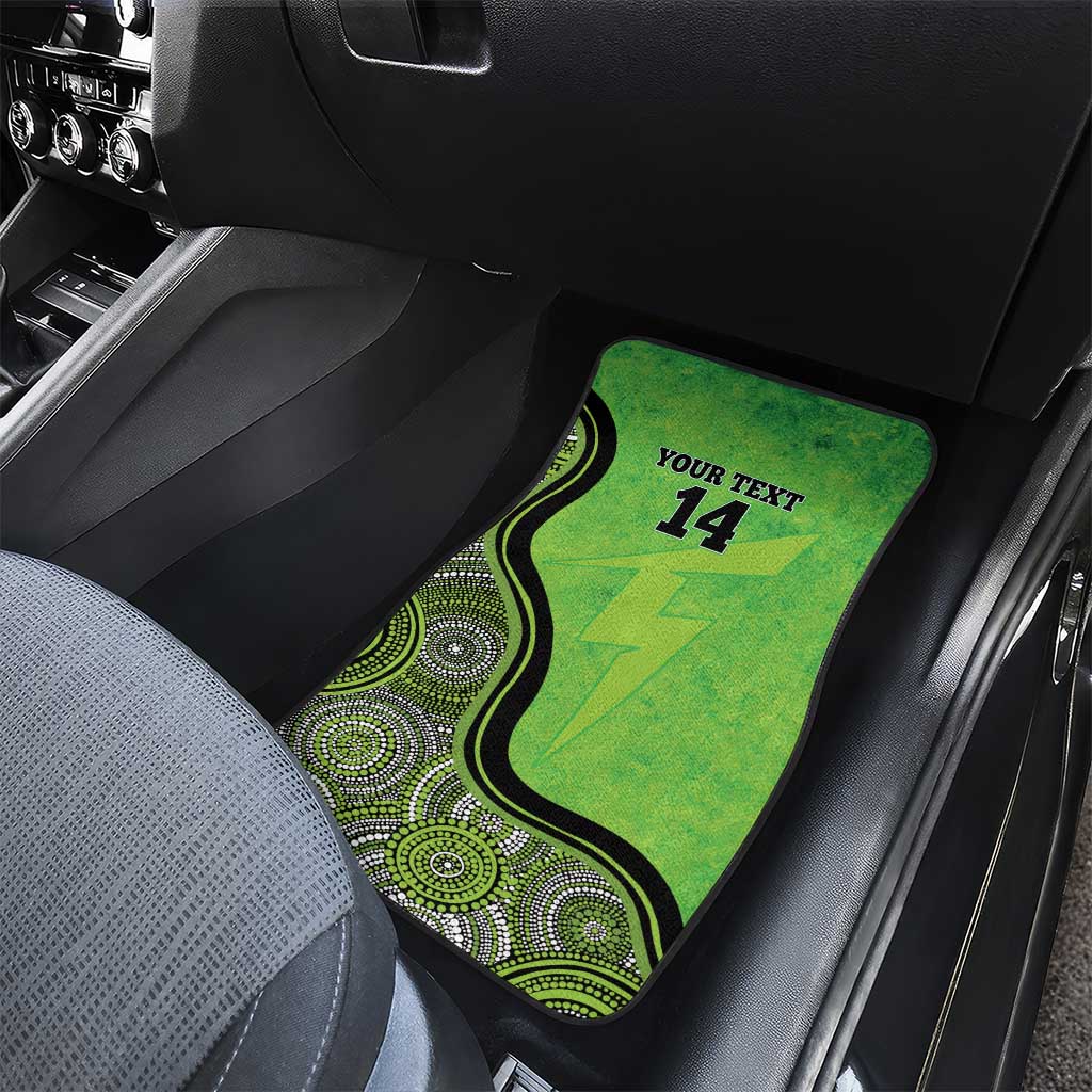 Custom Sydney Thunder Car Mats Indigenous Art - Grunge Style