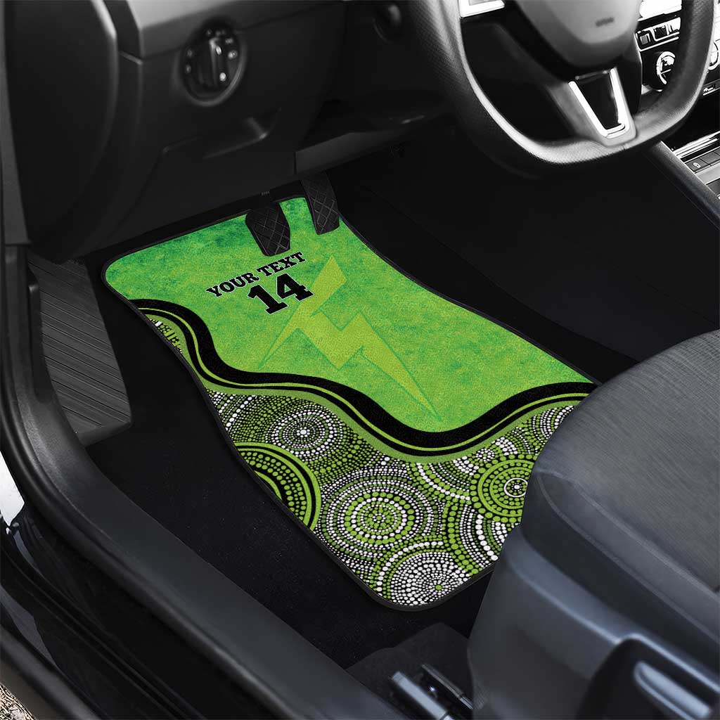 Custom Sydney Thunder Car Mats Indigenous Art - Grunge Style