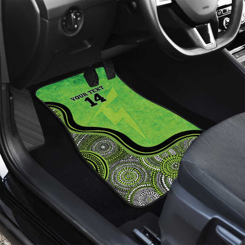 Custom Sydney Thunder Car Mats Indigenous Art - Grunge Style