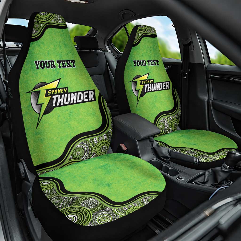 Custom Sydney Thunder Car Seat Cover Indigenous Art - Grunge Style