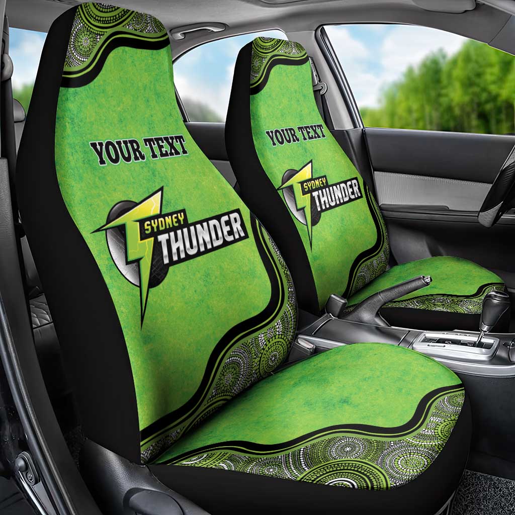 Custom Sydney Thunder Car Seat Cover Indigenous Art - Grunge Style