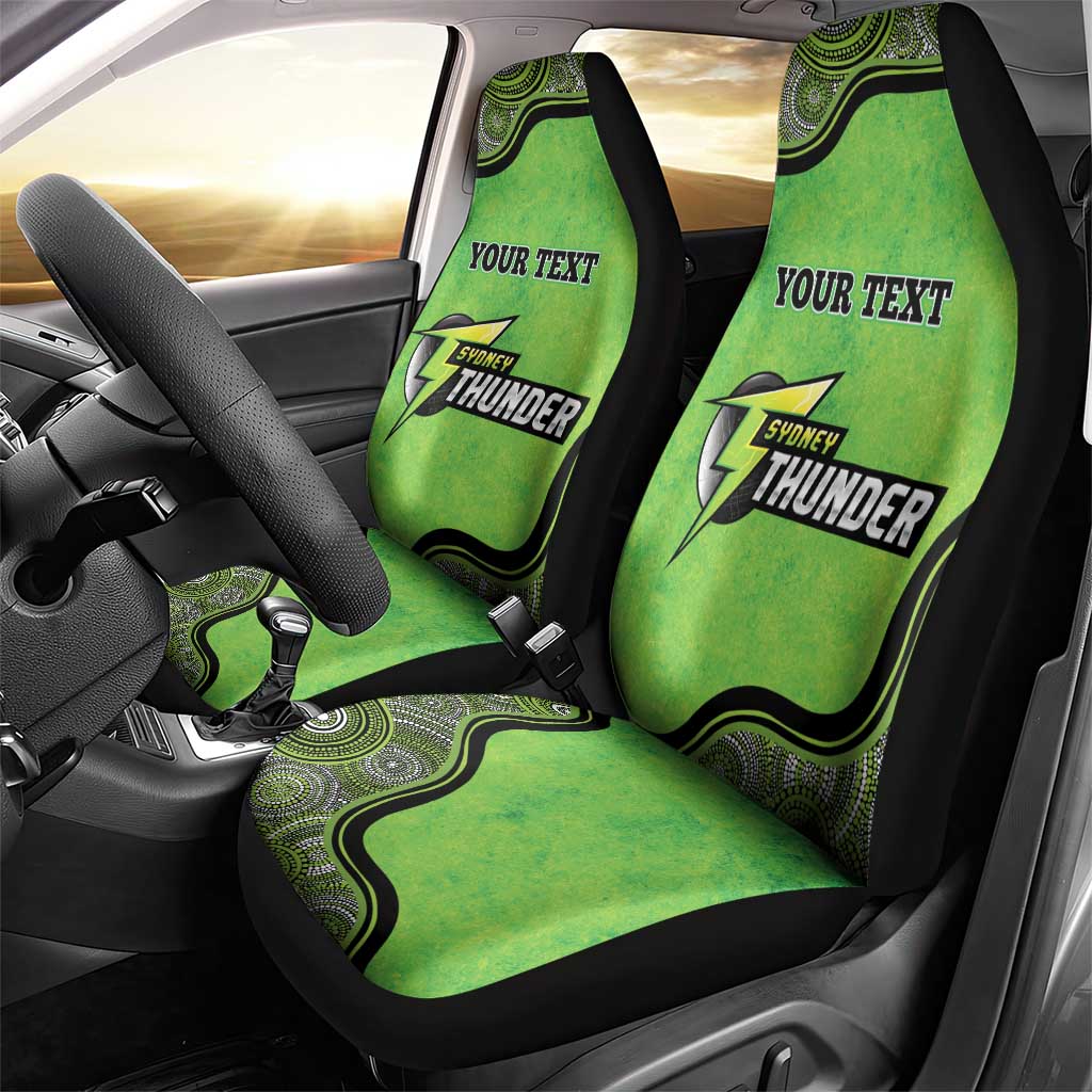 Custom Sydney Thunder Car Seat Cover Indigenous Art - Grunge Style