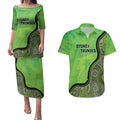 Custom Sydney Thunder Couples Matching Puletasi and Hawaiian Shirt Indigenous Art - Grunge Style