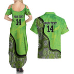 Custom Sydney Thunder Couples Matching Summer Maxi Dress and Hawaiian Shirt Indigenous Art - Grunge Style