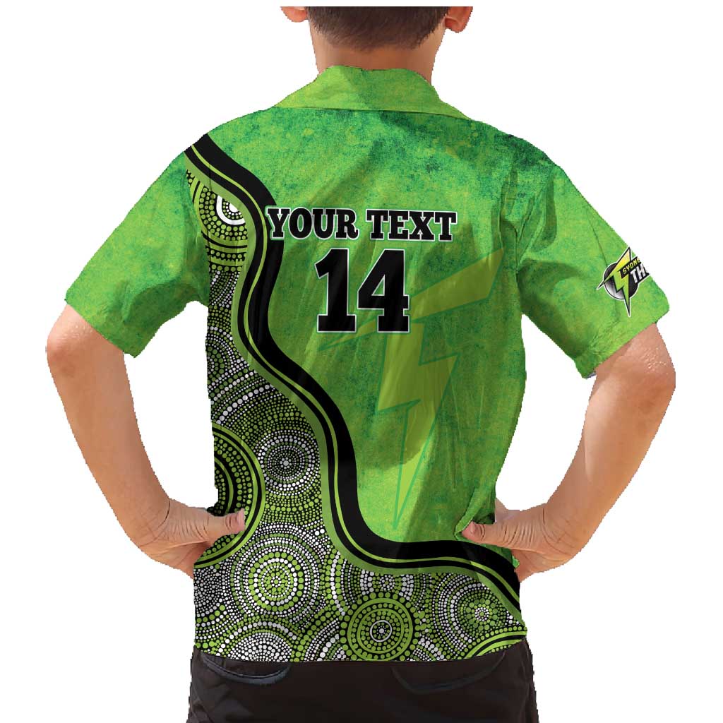 Custom Sydney Thunder Family Matching Mermaid Dress and Hawaiian Shirt Indigenous Art - Grunge Style