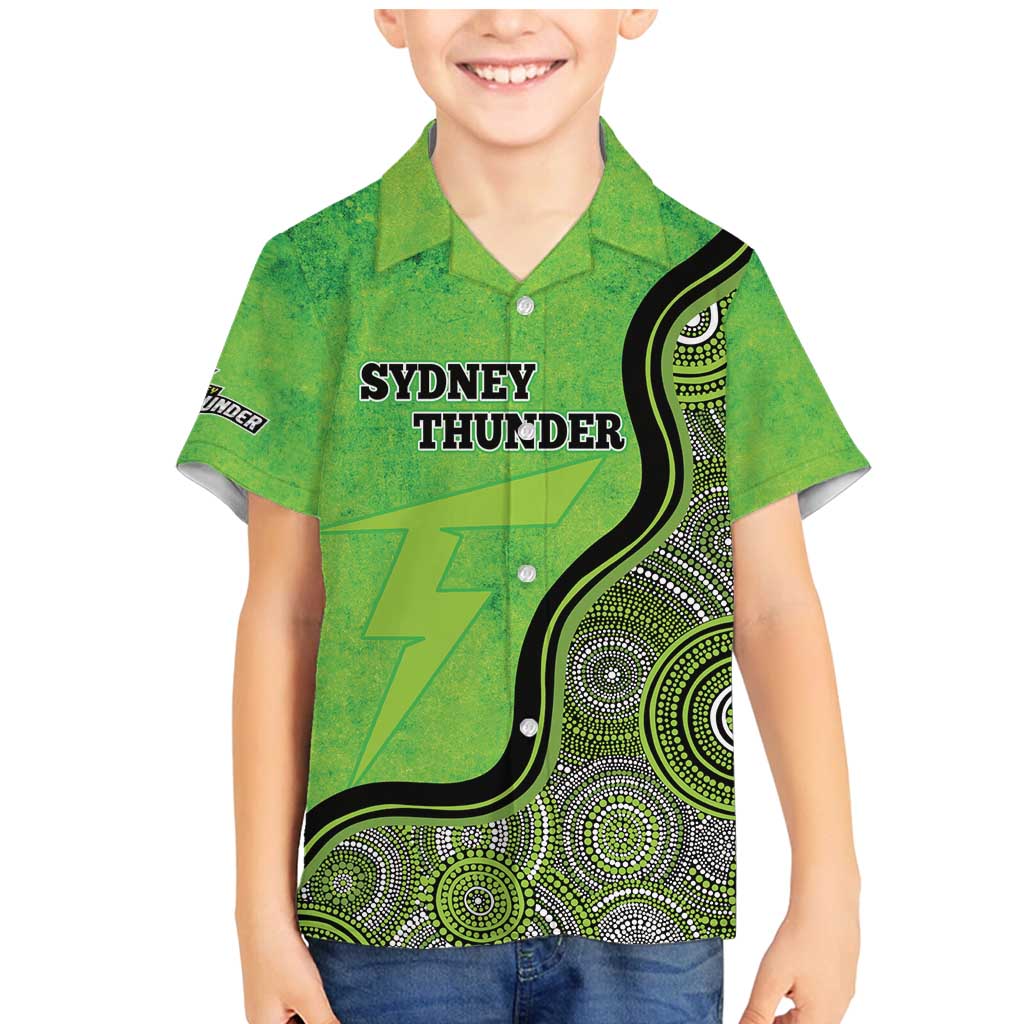 Custom Sydney Thunder Family Matching Mermaid Dress and Hawaiian Shirt Indigenous Art - Grunge Style