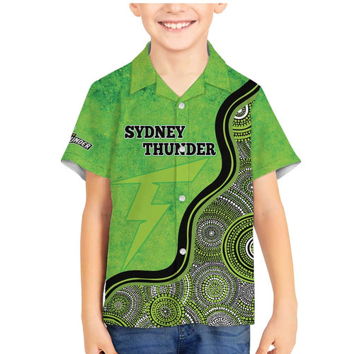Custom Sydney Thunder Family Matching Mermaid Dress and Hawaiian Shirt Indigenous Art - Grunge Style