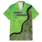 Custom Sydney Thunder Family Matching Off The Shoulder Long Sleeve Dress and Hawaiian Shirt Indigenous Art - Grunge Style