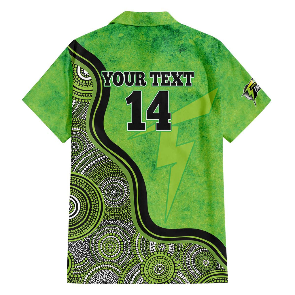 Custom Sydney Thunder Family Matching Off The Shoulder Long Sleeve Dress and Hawaiian Shirt Indigenous Art - Grunge Style