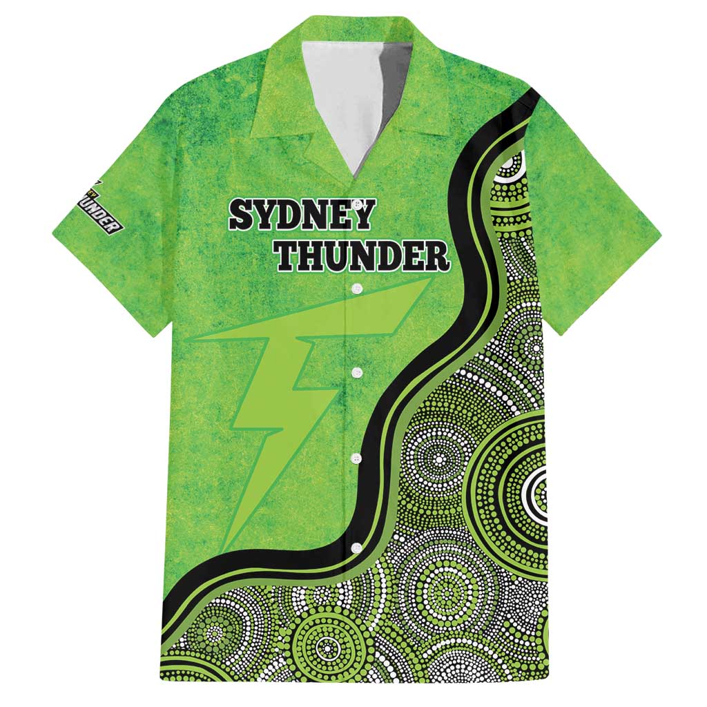 Custom Sydney Thunder Family Matching Puletasi and Hawaiian Shirt Indigenous Art - Grunge Style