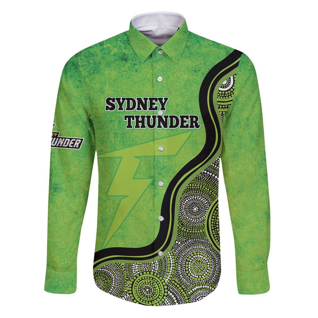 Custom Sydney Thunder Family Matching Puletasi and Hawaiian Shirt Indigenous Art - Grunge Style