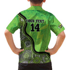Custom Sydney Thunder Family Matching Short Sleeve Bodycon Dress and Hawaiian Shirt Indigenous Art - Grunge Style