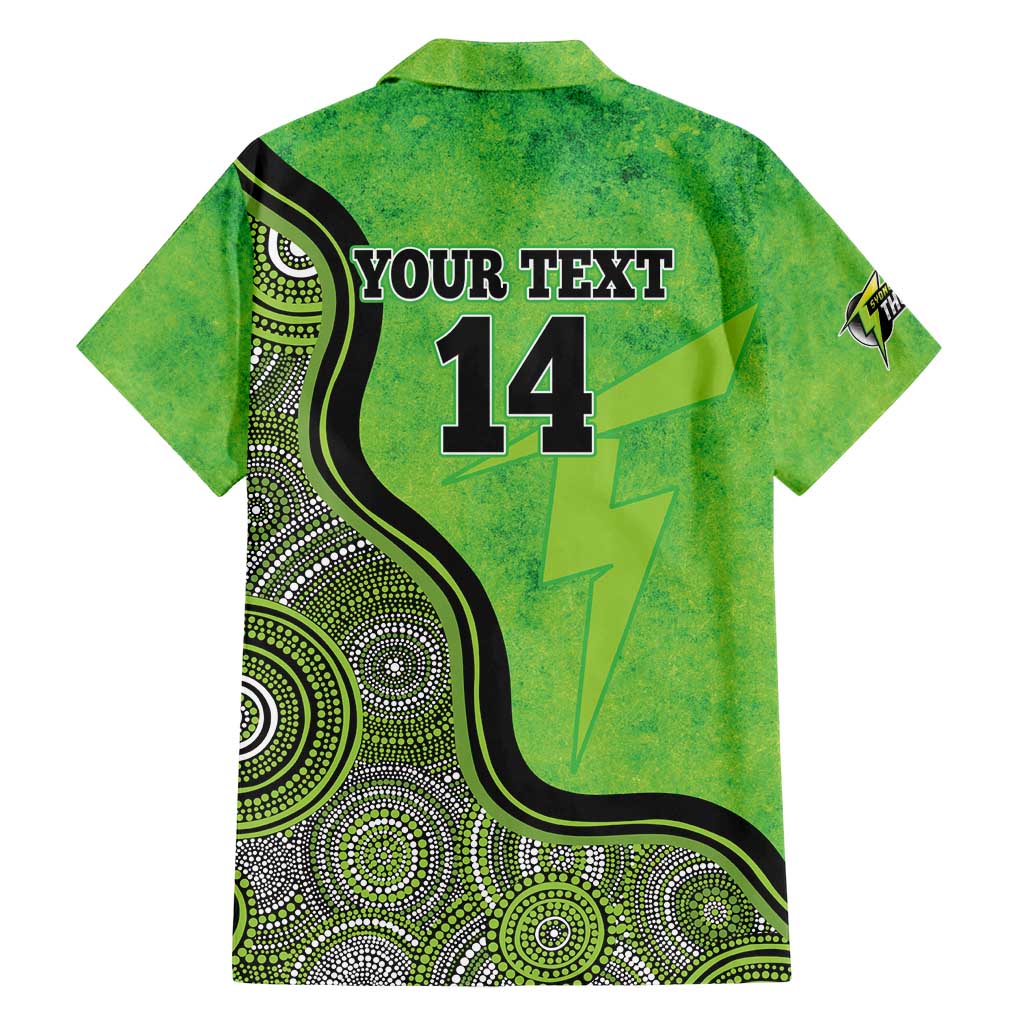 Custom Sydney Thunder Family Matching Short Sleeve Bodycon Dress and Hawaiian Shirt Indigenous Art - Grunge Style
