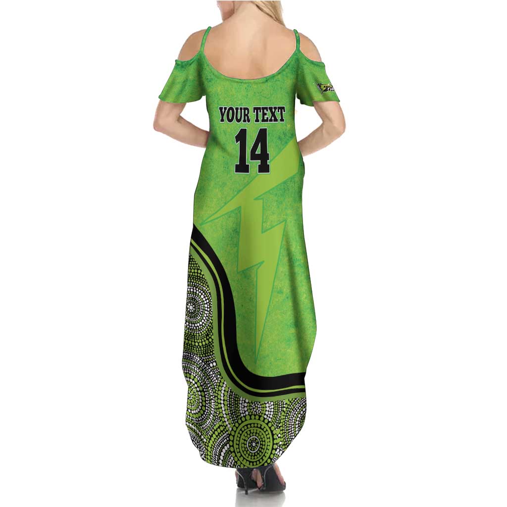 Custom Sydney Thunder Family Matching Summer Maxi Dress and Hawaiian Shirt Indigenous Art - Grunge Style