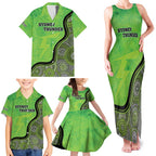 Custom Sydney Thunder Family Matching Tank Maxi Dress and Hawaiian Shirt Indigenous Art - Grunge Style