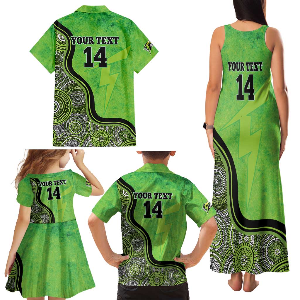 Custom Sydney Thunder Family Matching Tank Maxi Dress and Hawaiian Shirt Indigenous Art - Grunge Style