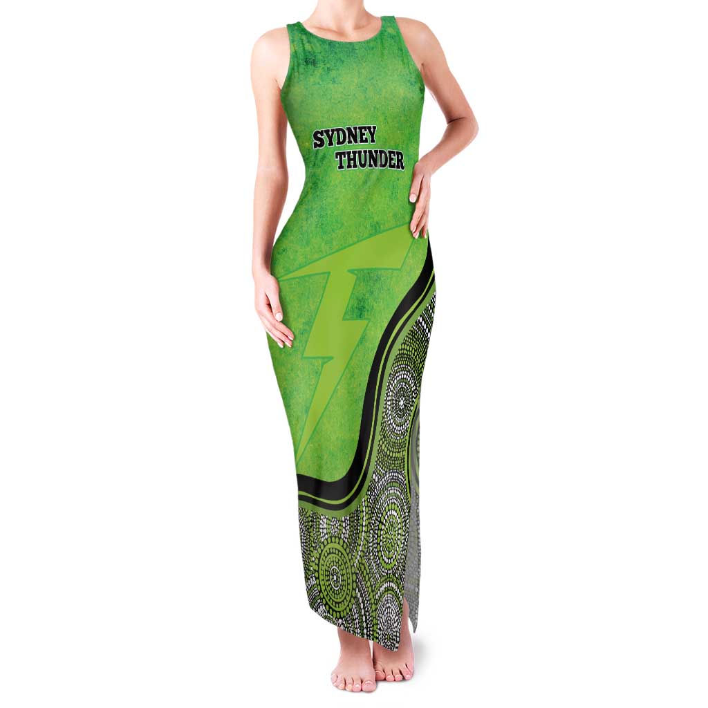 Custom Sydney Thunder Family Matching Tank Maxi Dress and Hawaiian Shirt Indigenous Art - Grunge Style