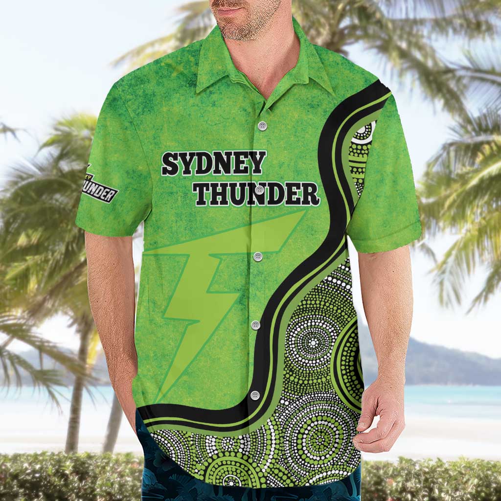 Custom Sydney Thunder Hawaiian Shirt Indigenous Art - Grunge Style