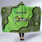 Custom Sydney Thunder Hooded Blanket Indigenous Art - Grunge Style