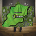 Custom Sydney Thunder Hooded Blanket Indigenous Art - Grunge Style