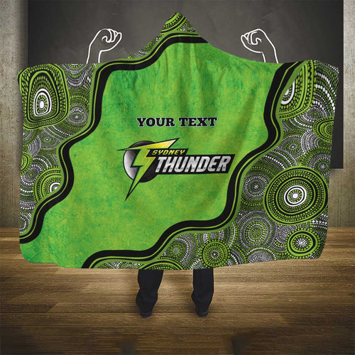 Custom Sydney Thunder Hooded Blanket Indigenous Art - Grunge Style