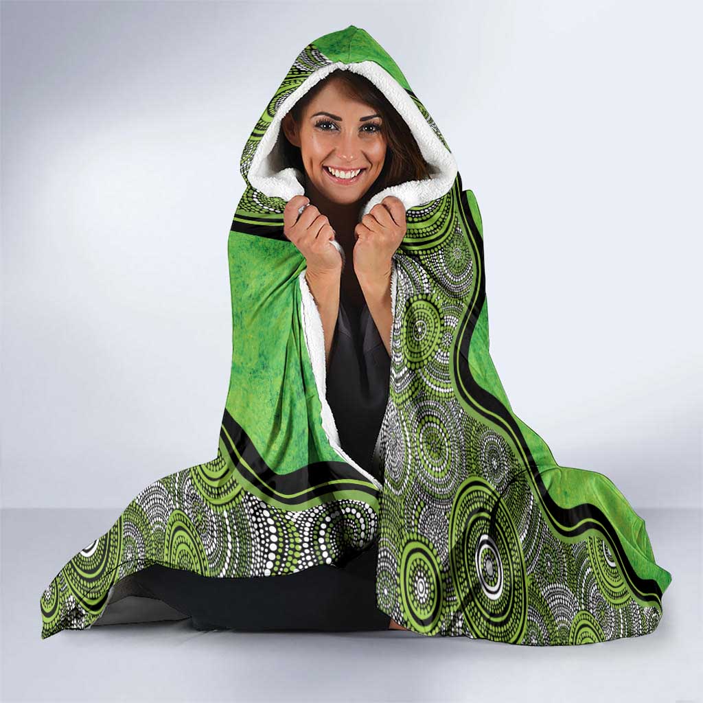 Custom Sydney Thunder Hooded Blanket Indigenous Art - Grunge Style