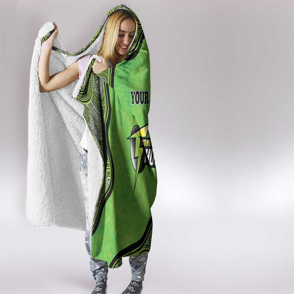 Custom Sydney Thunder Hooded Blanket Indigenous Art - Grunge Style